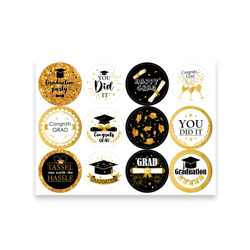 Graduation Gift Stickers Grad Party Baking Decoration Stickers Adhesive ...