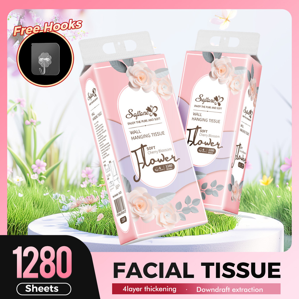 Hand Paper Wall-Mounted Tissues Facial Tissue Paper Towels 1280 Sheets ...