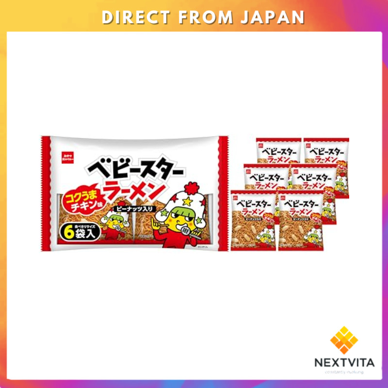 Baby Star Ramen Rich Chicken Flavor 6 Pack 138g (Share, Snack, Peanuts ...