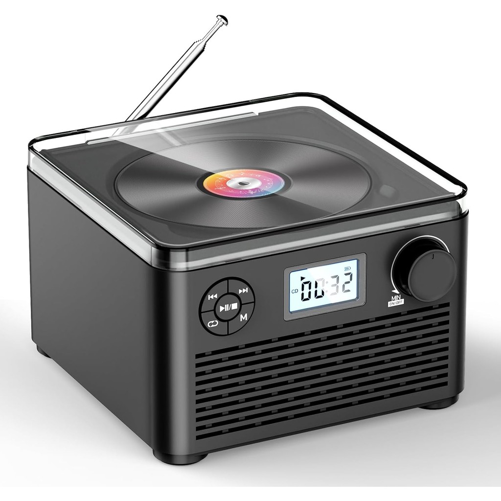 Portable cd player with speakers dual rechargeable cd player bluetooth