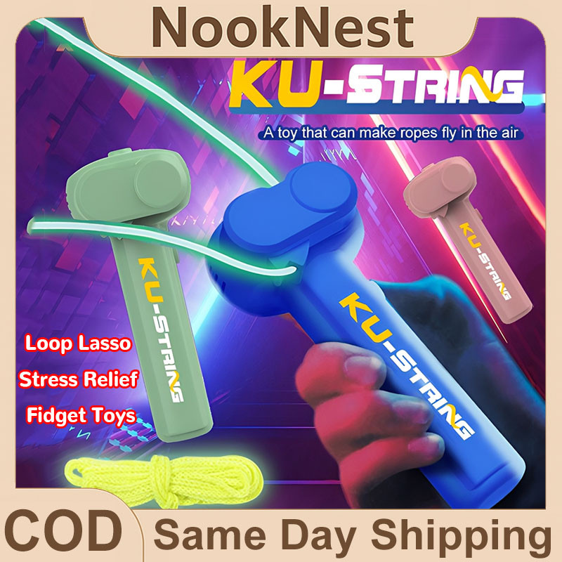 NookNest Rope Launcher Loop Fidget Toy Handheld Adjustable Speed ...