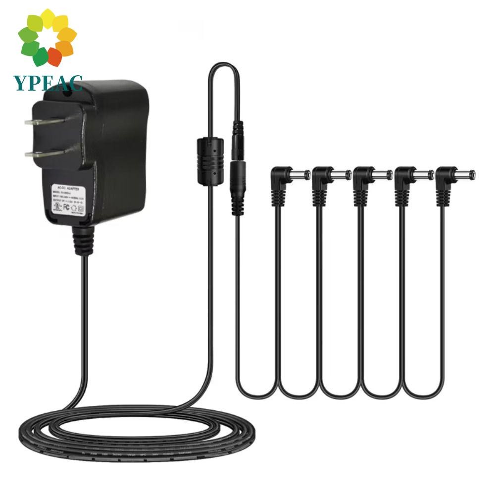 YPEAC Electric Guitar Power Adapter, 5 Way 9V 500mA Guitar Pedal Power