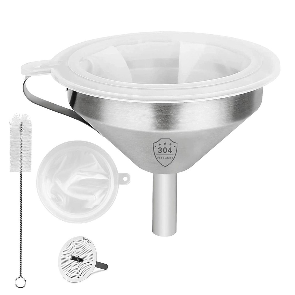 Kitchen Funnel Set 4pcs Filling Bottles Funnels Set Removable 200 Mesh ...