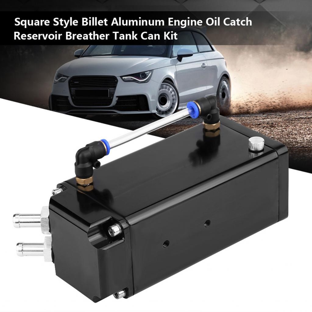 Nearbeauty Oil Catch Tank Square Style Billet Aluminum Engine Reservoir ...
