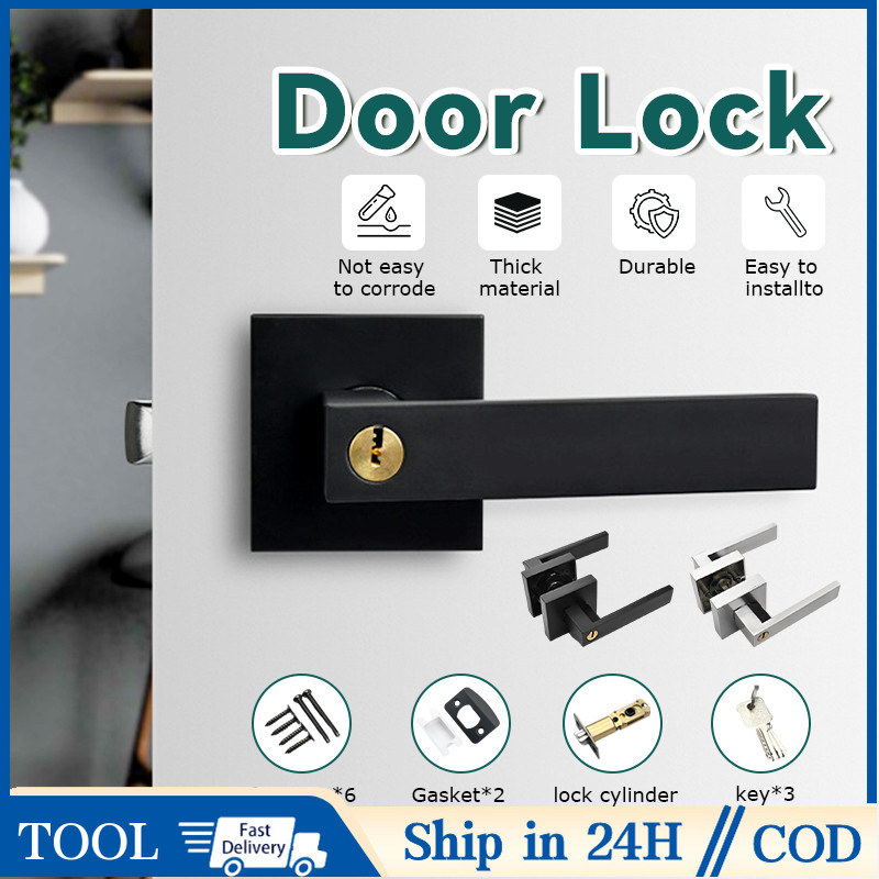 Hardware Door Knob Lever Type Lock Set Anti-theft Bedroom Door Handle ...