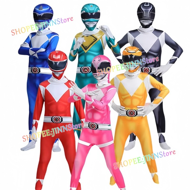 -JINN-Adult/Kids POWER RANGERS Cosplay Costume Fancy Dress Jumpsuit ...