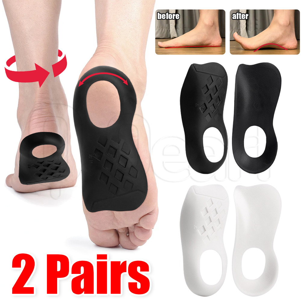 2 Pairs Flat Foot Orthotic Insoles - Plantar Fasciitis Orthopedic ...