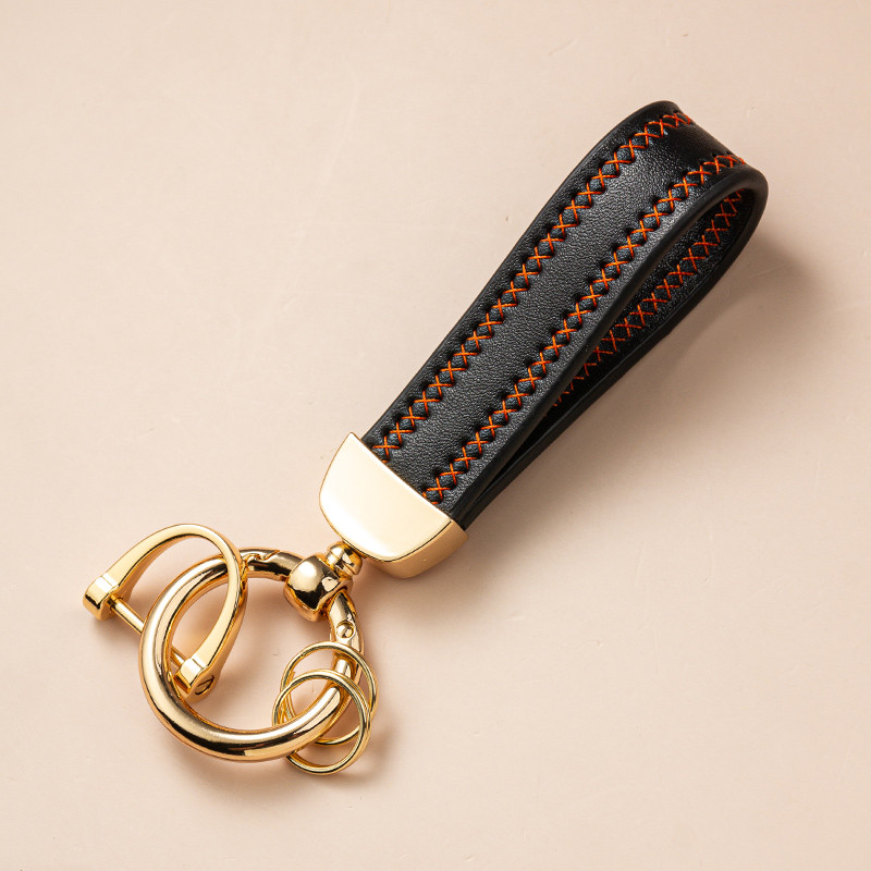 Leather Car Keychain Ring Key Holder Motor Key Chain Case Motorcycle ...