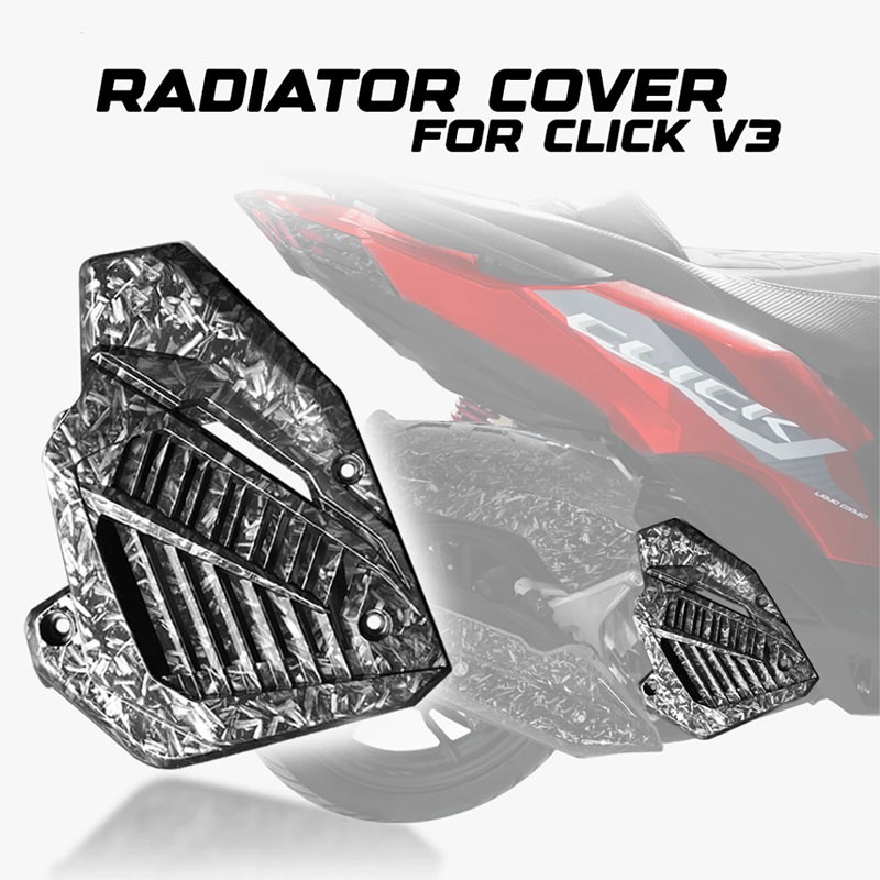 HONDA RADIATOR COVER CLICK 125i 150i V2 V3 RADIATOR COVER CARBON FOR ...
