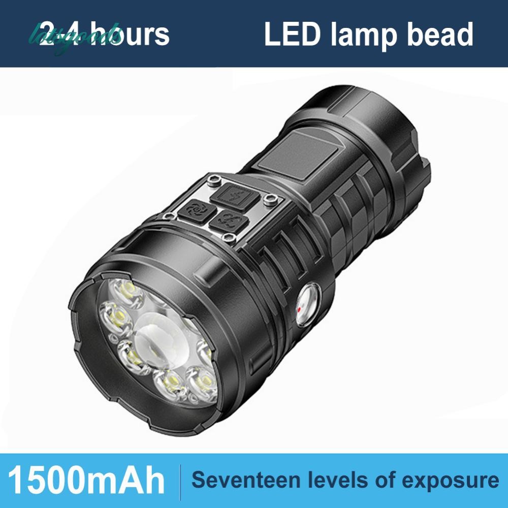 LED Powerful Inspection Flashlight USB Rechargeable Power Display for ...