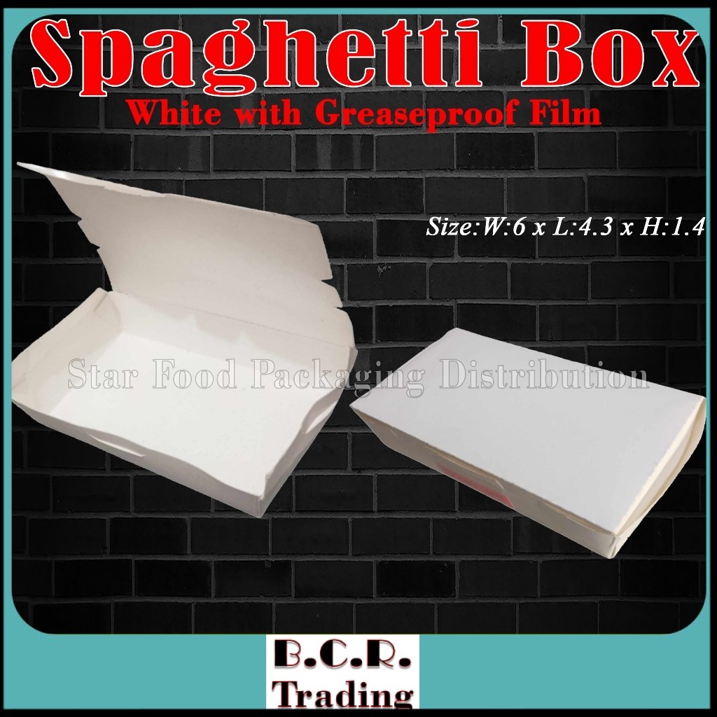 Spaghetti Box White Wax Laminated 50pcs per pack | Shopee Philippines