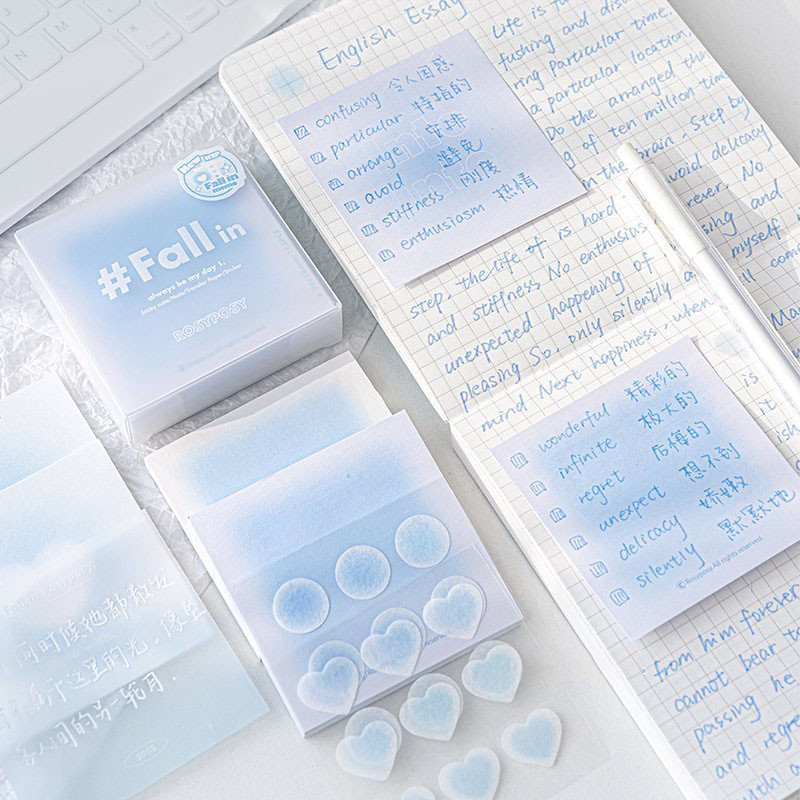 112 Sheets Gradient Sticky Note Memo Pad Office Planner Sticker ...