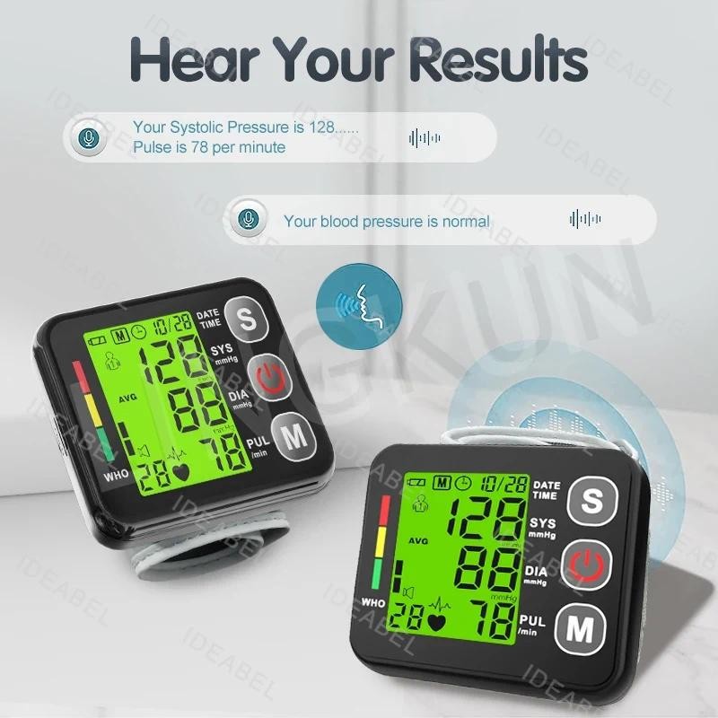 Electronic Bp Monitors High Accurate BP Monitors English Voice Wrist ...