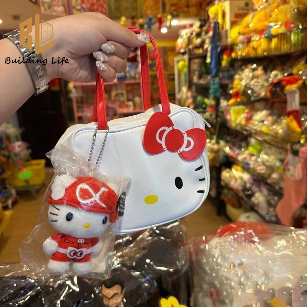 Hello Kitty Bag Mini Bag Zipper Closure Cute Bow Handbag PU Hand Bag ...