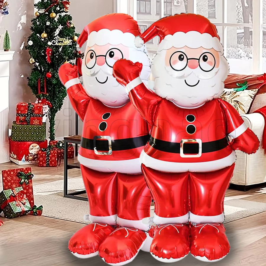 Extra Large Standing Santa Claus Foil Balloon Christmas Holiday Party ...
