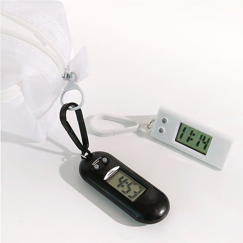Portable Electronic Clock Keychain Silent LCD Display Mini Desktop ...