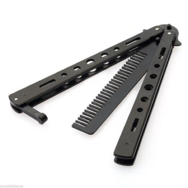Stainless Steel Butterfly Folding Comb Heatless Hair Styling Metal ...