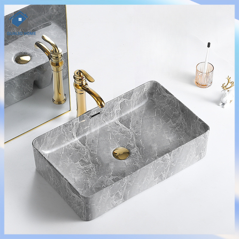 Ceramic Gray Wash Basin Small Apartment Bathroom Bathroom Table Basin ...
