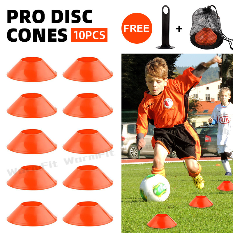 10Pcs Soccer Discs Bucket Marker Training Sign Flat Cones Marker Discs ...