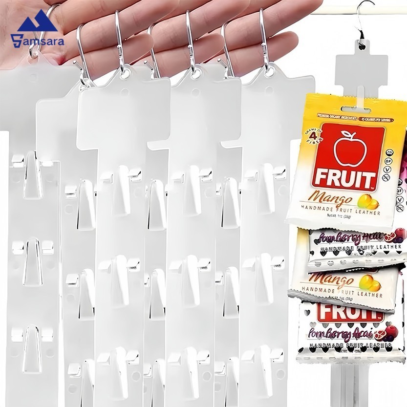 3/5/10pcs 12-Hook Snack Display Strip with S-Hooks | 62.5cm PP Hanging ...
