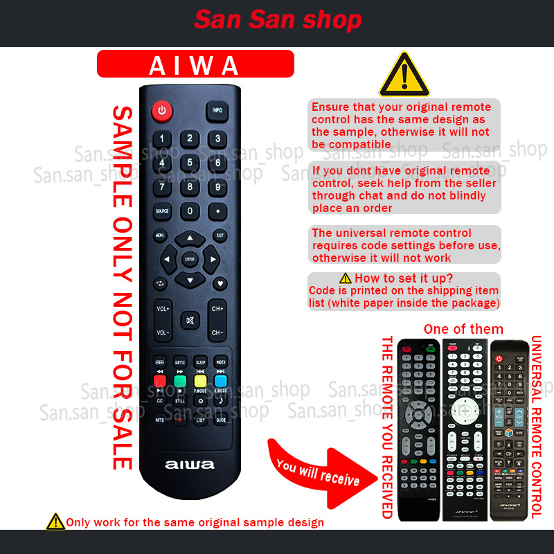 Universal remote control work for AIWA led smart remote na gagana sa tv ...