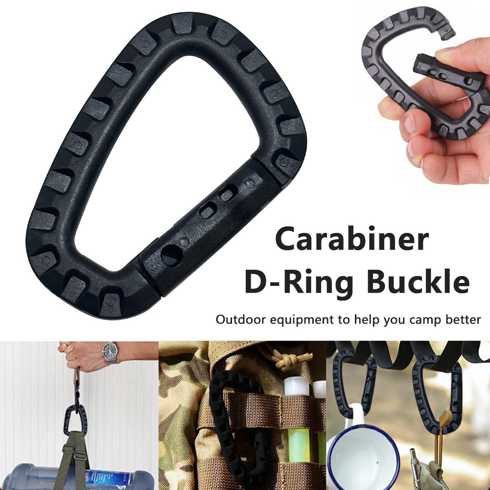 Outdoor Climbing Carabiner D-Ring Key Chain Clips Hook Camping Plastic ...