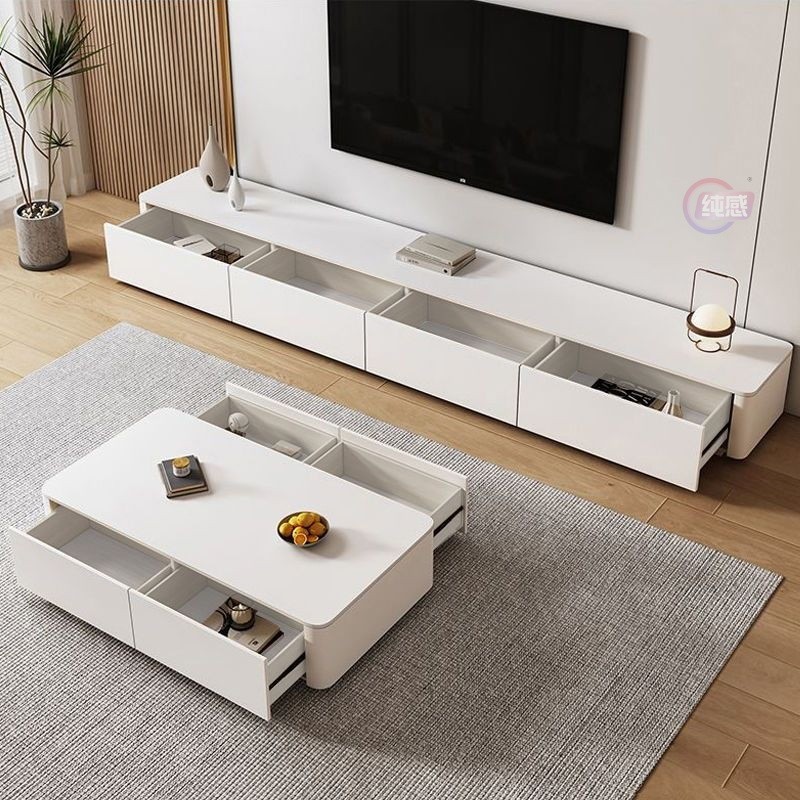 Simple and Modern Coffee Table Solid Wood Cream Style Light Luxury ...