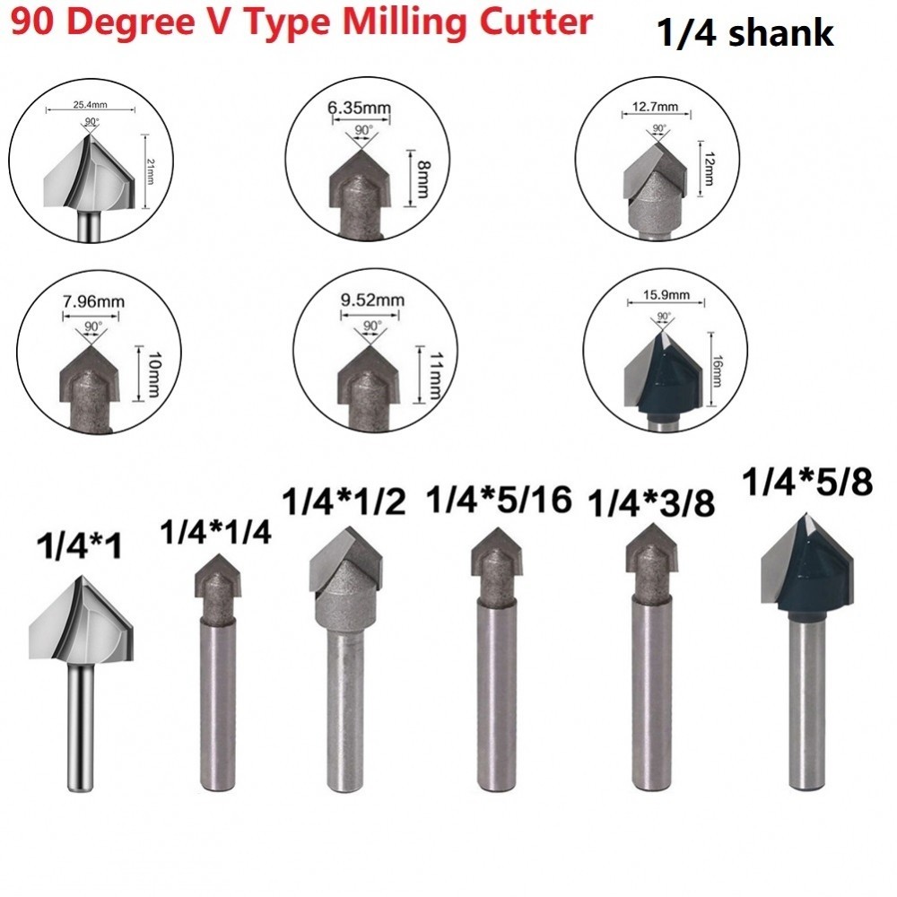 Router Bits CNC Engraving High Strength Set Shank Veining 1PCS 42-53mm ...