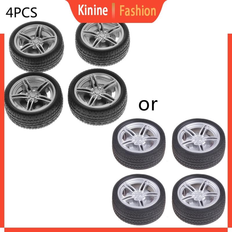 KIN 4pcs Simulation Rubber Wheel Tire Wheel Toy Model DIY RC Spare ...
