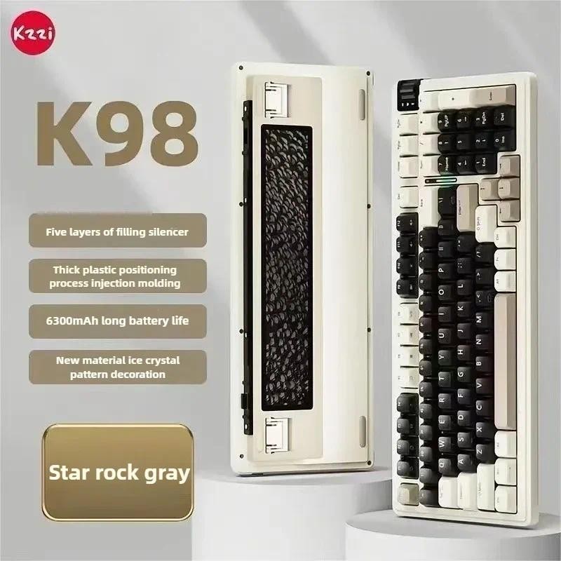 KZZI K98 Mechanical Keyboard 3mode RGB with Knob South Facing Full-key ...