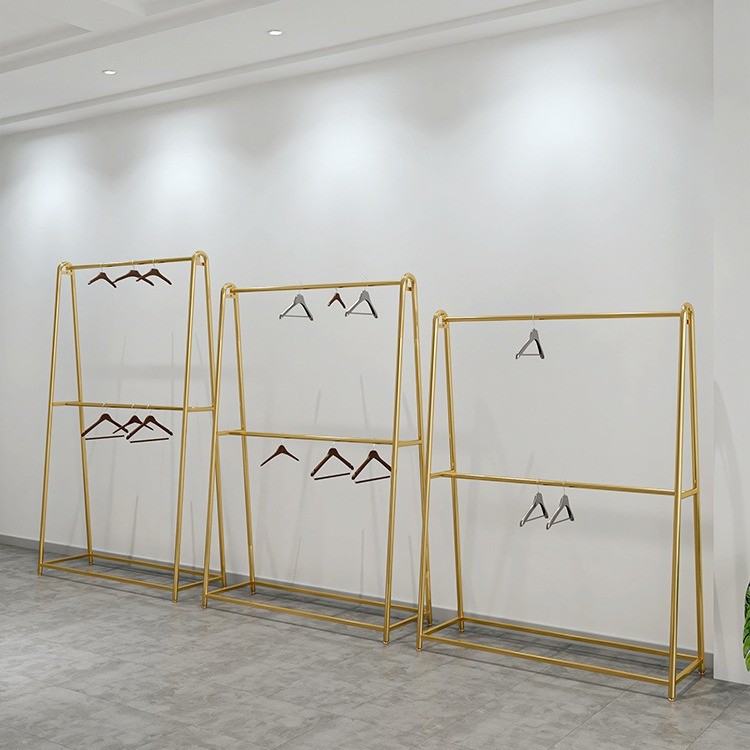 Clothing Store Display Stand Display Rack Double Layer Floor-Type Coat ...