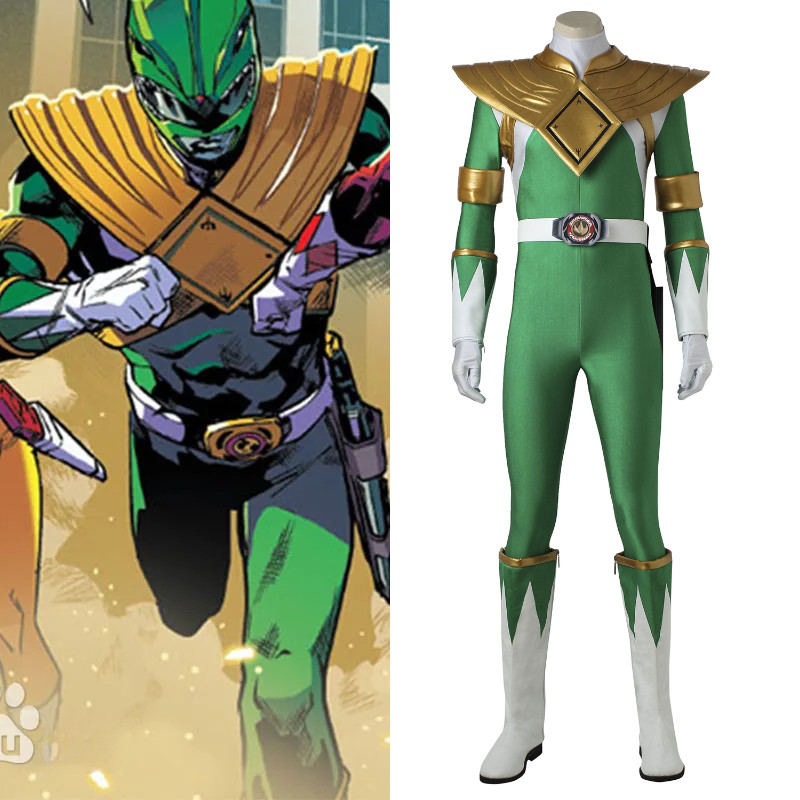 Mighty Morphin Power Rangers Cosplay Costume: Tommy's Green Battle Suit ...