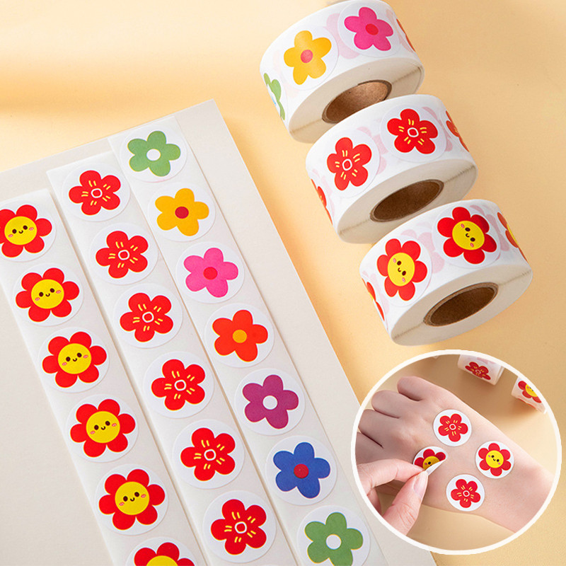 Student Children Little Safflower Reward Sticker 500/1000/Roll Cartoon ...