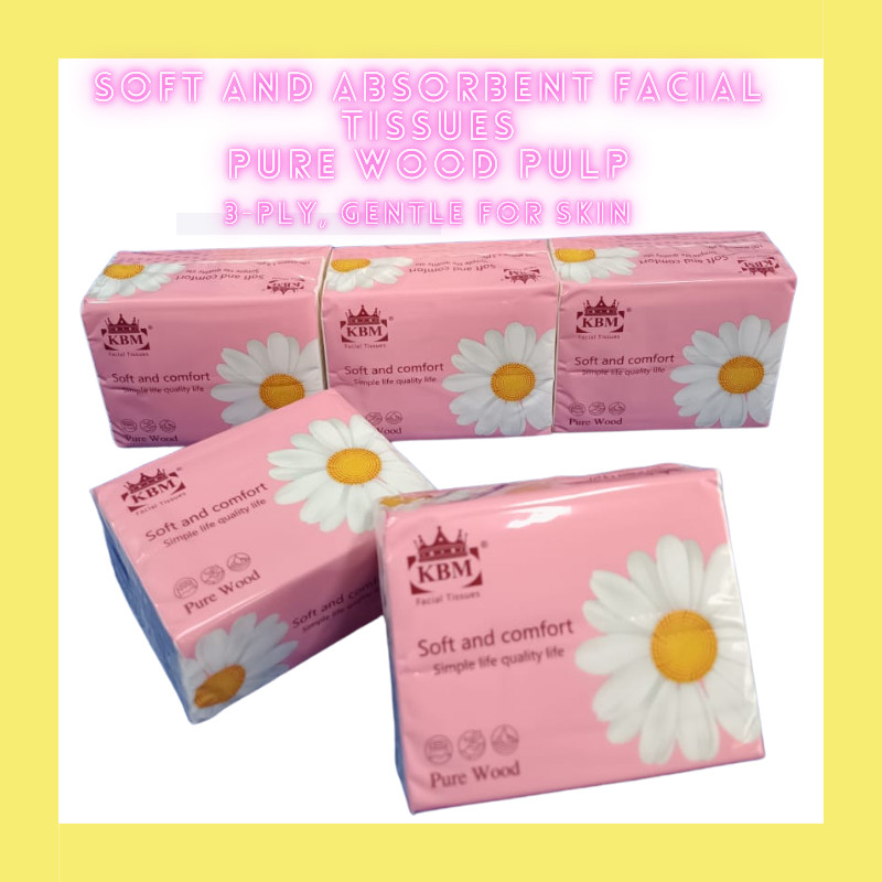 KBM FACIAL TISSUE 3-PLY X 100 SHEETS Soft and Absorbent Facial Tissues ...