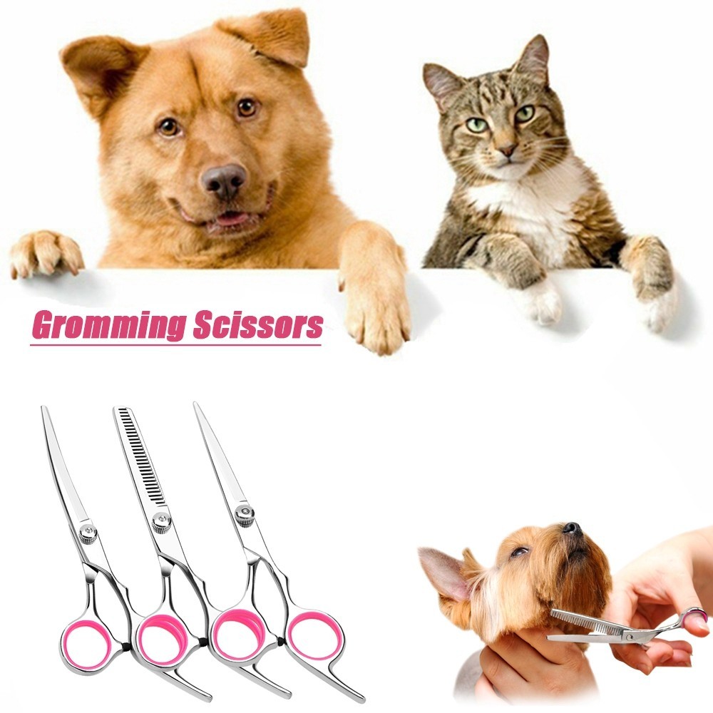 Pet DOG CAT Thinning Cutting Up Curved Dog Hair Scissors Beauty