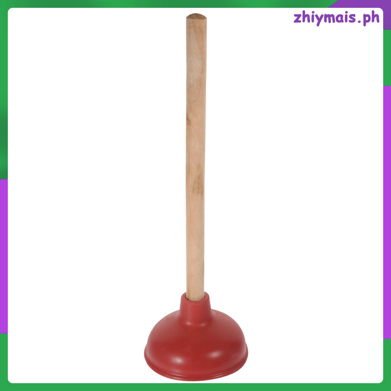 Toilet Plunger Portable Bowl Tool Cistern Wood Handle Bathroom ...