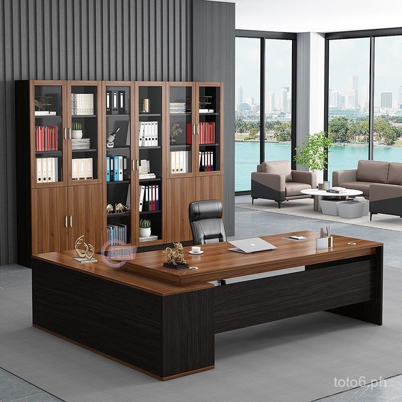 Modern Simple Single Office with Locker Executive Desk President Table ...