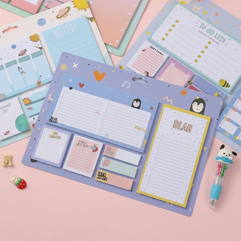 Cartoon Notes label sticker set Children's memo, Weekly planner, memo ...