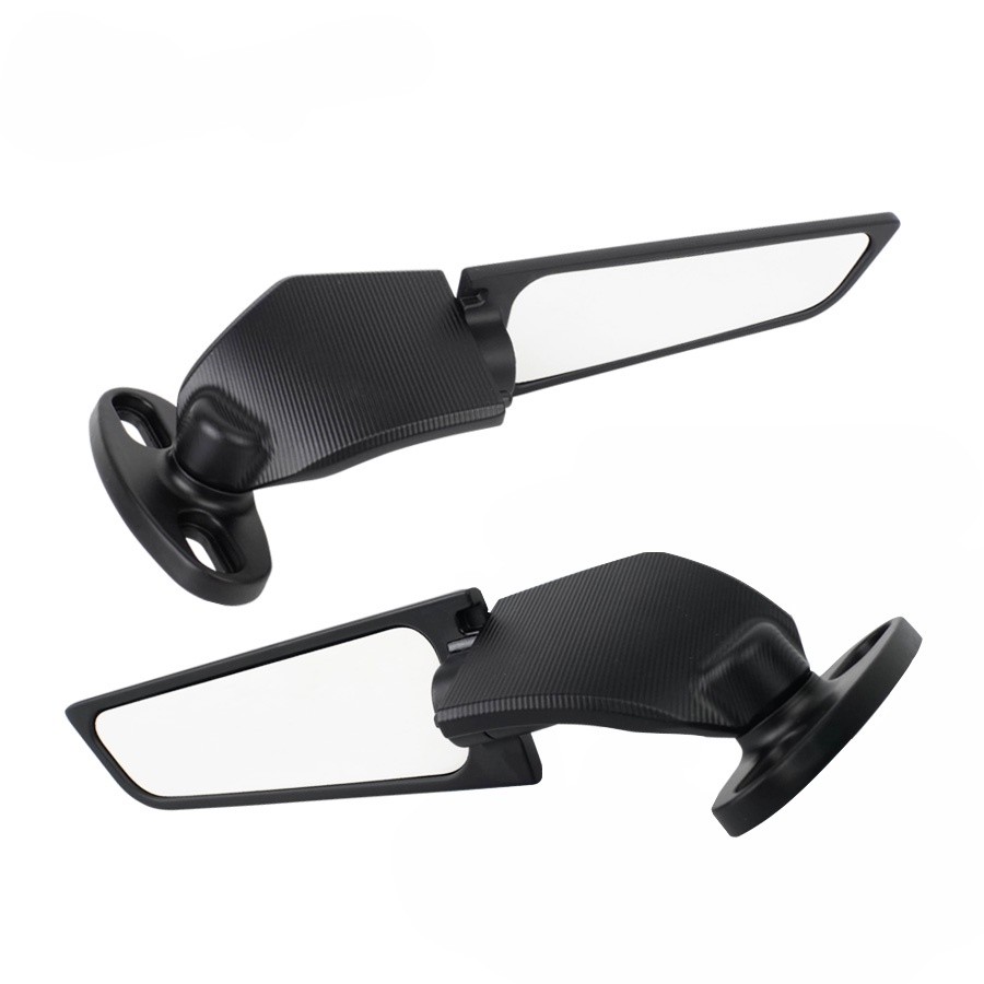 CNC UNIVERSAL MOTORCYCLE REARVIEW MIRRORS WIND WING ROTATING SIDE ...