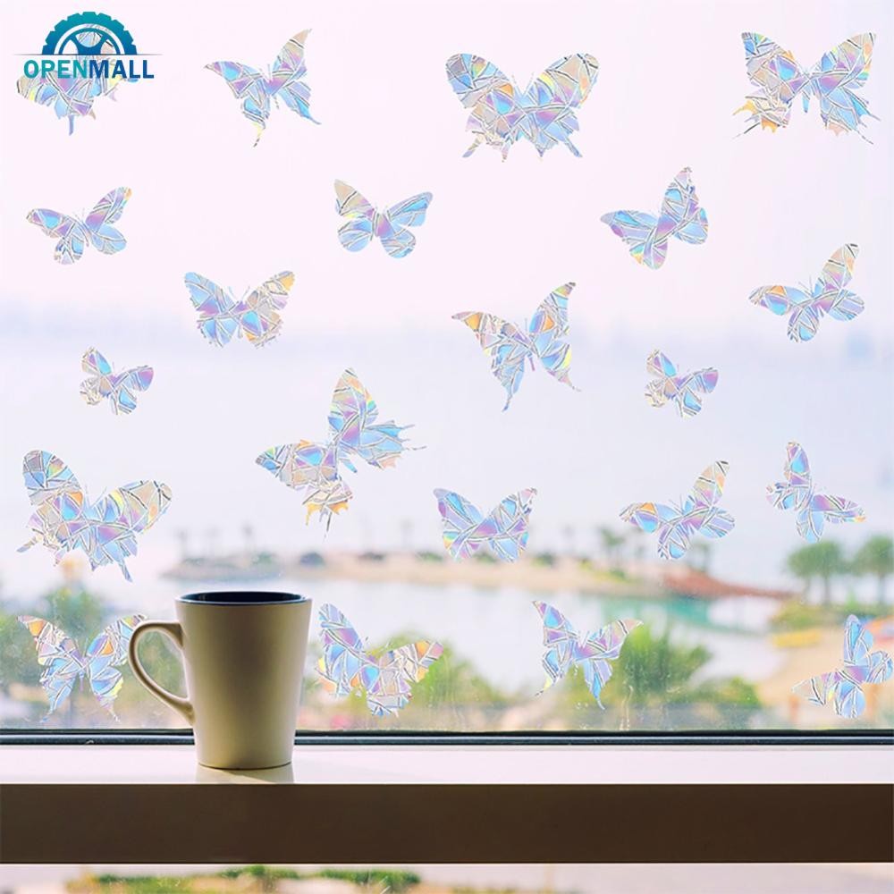 OPENMALL 1Set Butterfly Rainbow Window Suncatcher Sticker Rainbow ...