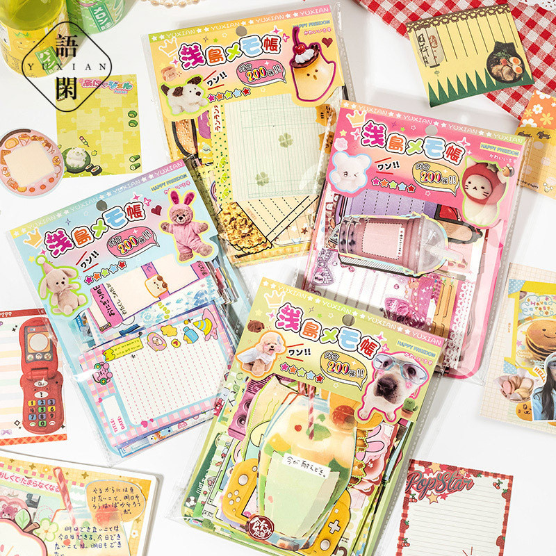 Ancient morning note material package Asashima notepad Korean plush ...
