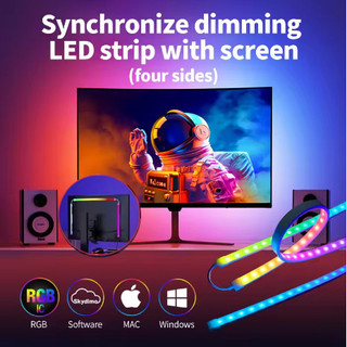5V USB RGB LED Strip Light Music Sync Computer Monitor Backlight Game ...