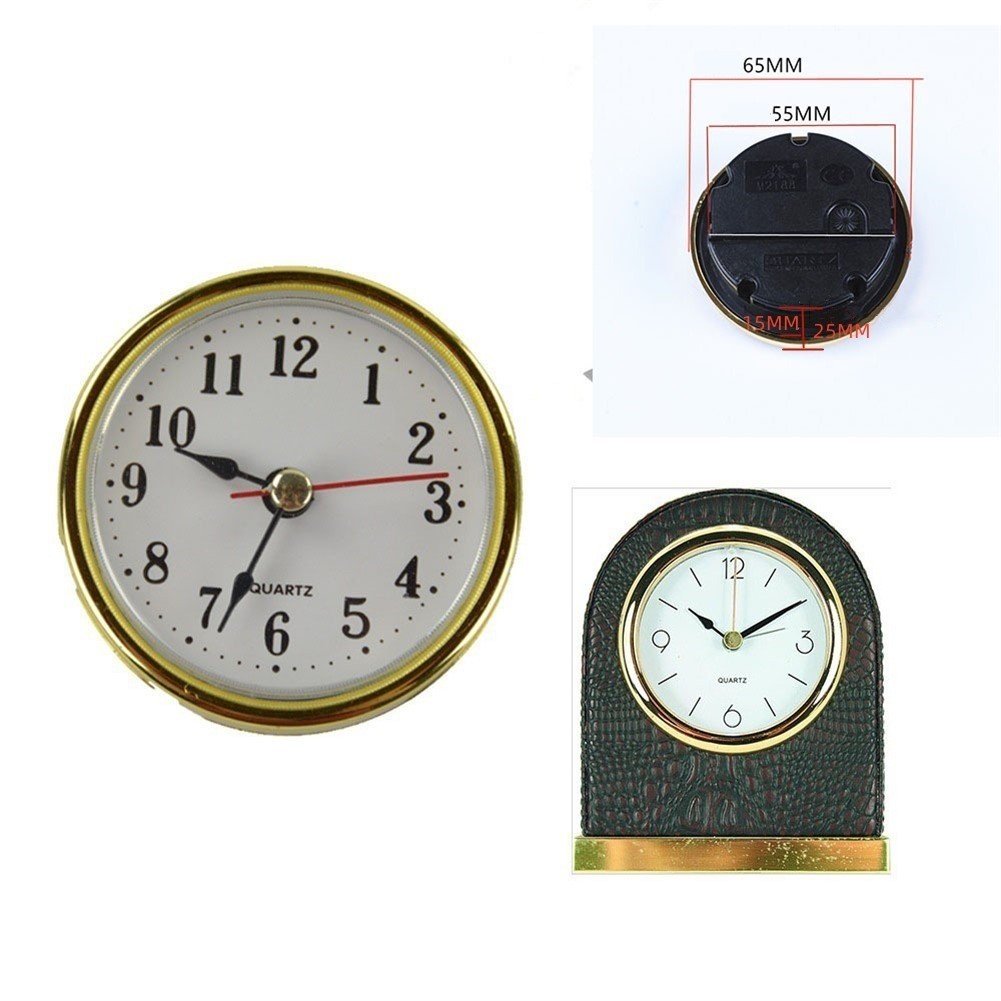 2PC Quartz Mini Clock Insert Gold Plated Roman Numerals for DIY Crafts ...