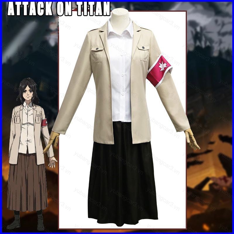 YB3 Attack On Titan Pieck Finger Cosplay Anime Costume Set Jacket Shirt ...