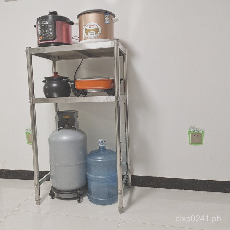Pot Rack High Washing Machine Kitchen Storage Rack Double-Layer Storage ...