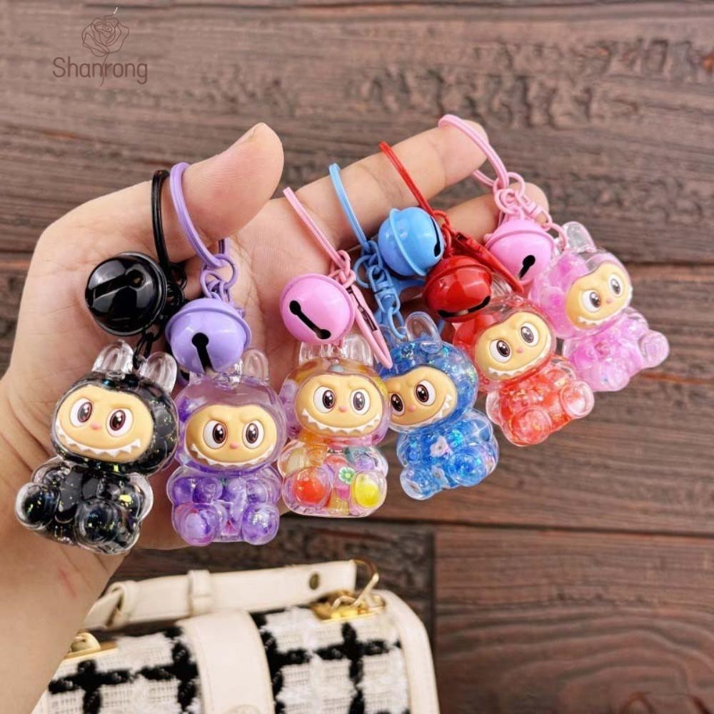 SHANRONG labubu keychain Candy Color Labubu Dolls, Bell Transparent ...