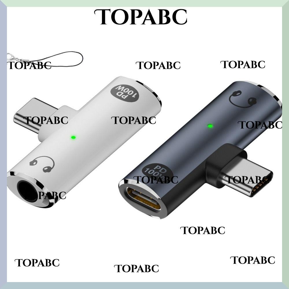 TOP USB Type C Audio Adapter, 2 in 1 PD 100W USBC Earphone Converter