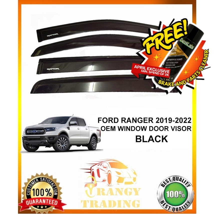 Ford Ranger RAPTOR 2018 to 2022 INJECTION TYPE Window Door Rain Visor ...