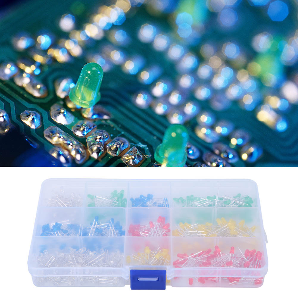 Buybybuy Light Emitting Diode 500 Pcs 3mm Round Head LED Kit Box ...