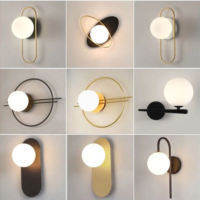 Modern Simple LED Wall Lamp Nordic Bedroom Living Room Stair Balcony ...